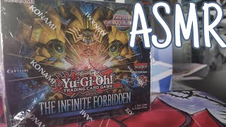 ASMR Yugioh The Infinite Forbidden Booster Box Opening Prerelease  Whispering Shuffling Etc [upl. by Asilahs]