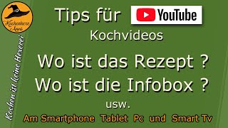 Wo ist das Rezept  Wo ist die Infobox  bei Youtube Kochvideos [upl. by Chavez247]