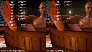 Athlon 200GE vs A69500 65W 5 Games Vega 3 vs R5  iGPU Benchmark Test [upl. by Roz342]