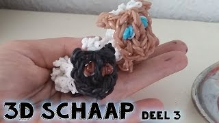 Rainbow Loom Nederlands 3d Schaapje Nl Tutorial deel 3 van 3 [upl. by Litha450]