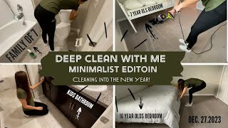 Deep Clean With Me  Cleaning Into The New Year  Minimalist Edition  Kids Bedrooms X2 amp Bathroom [upl. by Anitneuq397]