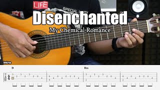 Disenchanted  My Chemical Romance  Fingerstyle Guitar Tutorial  TAB amp Lyrics [upl. by Beltran]