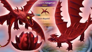 KROGANS SINGETAIL  Unique Dragon quotTitan Modequot Max Level 175  Dragons Rise of Berk [upl. by Alema]