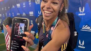 McKenzie Long Reacts To Third Place in Olympic Trials 200m Final [upl. by Runkel707]