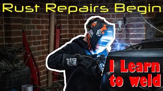 Starting rust repairs on the MR2  Learning how to weld [upl. by Anaiq]