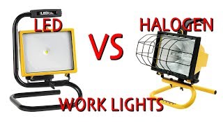 LED Work light Vs Halogen Work light shop light comparison [upl. by Oniger]