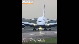 A380 British airways crosswind landing at London Heathrow airport Video credit BigJetTV [upl. by Sibeal15]