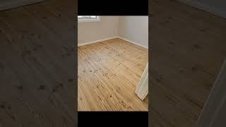 sanding old pine wood flooring amp polishing with semi gross varnish [upl. by Aidua]