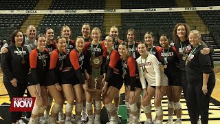 HS Volleyball Coldwater Sweeps Marion Pleasant to Earn DIV VI State Crown [upl. by Yrruc]