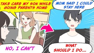 Manga Dub My mom friend keeps forcing me to babysit her son [upl. by Groh]