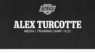 Forward Alex Turcotte  0922 LA Kings Training Camp  Media Availability [upl. by Tubb]