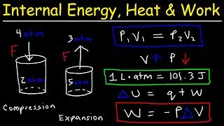 Internal Energy Heat and Work Thermodynamics Pressure amp Volume Chemistry Problems [upl. by Jeanelle]