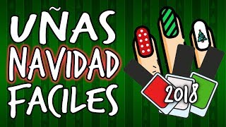 6 DISEÑOS de Uñas para NAVIDAD 2018 · ¡FÁCILES Y BELLAS 💅🏼🎄 [upl. by Panthea]