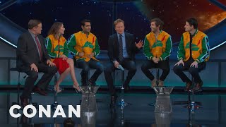 The Cast Of quotSilicon Valleyquot Rocks Pied Piper Jackets  CONAN on TBS [upl. by Suoirred]