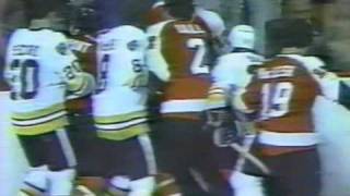 Paul Holmgren vs Terry OReilly Round 2 Mel Bridgman vs Mike Milbury Nov 4 1978 [upl. by Annoval]