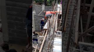 suspended slab concrete pouring part 1house construction [upl. by Pillyhp]