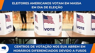 DIA DE ELEIÇÃO NOS EUA HORÁRIOS DE VOTAÇÃO VARIADOS E PARTICIPAÇÃO MASSIVA [upl. by Namlas]