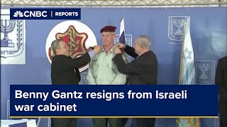 Benny Gantz resigns from Israeli war cabinet [upl. by Ahsram]