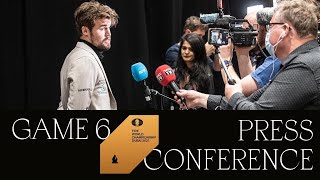 Press Conference after Game 6  FIDE World Championship Match 2021 [upl. by Nwahsid]