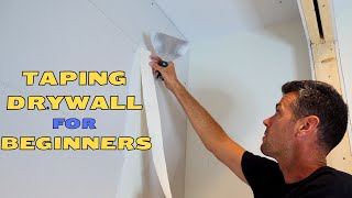 Taping Drywall for Beginners Day 1 [upl. by Nueovas]