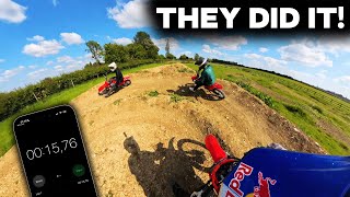 BACKYARD PIT BIKE TRACK BATTLES amp LAP TIMES [upl. by Lacsap]