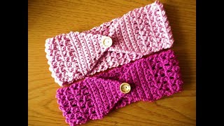 How to crochet a headband Ear Warmer tutorial  Designed by Happy Crochet Club [upl. by Estas452]