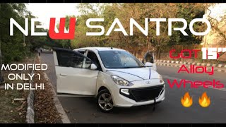 Hyundai Santro Alloywheels  New Santro Modified  Santro with 15 Alloy Alloy wheel Installation [upl. by Celisse107]