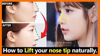 Only 2 Steps How to Lift your nose tip Reshape your nose tip up naturally  Nose lift Exercises [upl. by Vittorio]