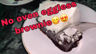 Eggless brownie recipe no oven [upl. by Assenej]