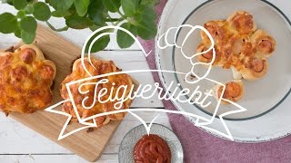 Rezept WürstelBlumen mit Käse  Teigverliebt [upl. by Annibo626]