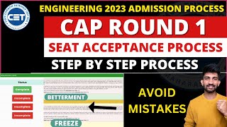 Engineering Seat Acceptance Process 2023  How to go for Betterment in Cap Round 1 [upl. by Wexler674]