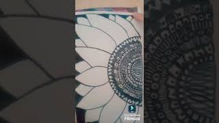 Sunflower flower doddle art  New way of art [upl. by Ainoet75]