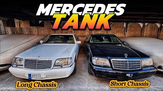 2 Tank in One Frame Mercedes S320 Short Chassis vs Long Chassis  Very Rare Video [upl. by Aneehsor420]