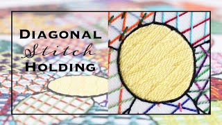 How to Stitch Diagonal Stitch Holding  Laid Work Embroidery Tutorial [upl. by Asilak]