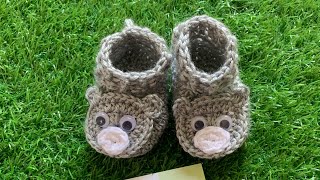 How to crochet newborn booties easy amp beginners friendly baby booties tutorial part 2 [upl. by Sternick757]