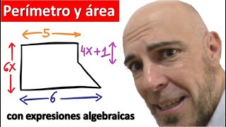 PERÍMETRO Y ÁREA DE FIGURAS CON EXPRESIONES ALGEBRAICAS [upl. by Handel]