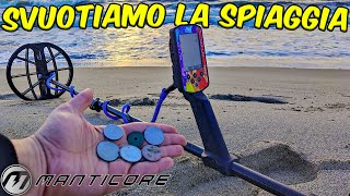 SVUOTIAMO la SPIAGGIA con il MANTICORE  Ricerca con il METAL DETECTOR [upl. by Thayer418]