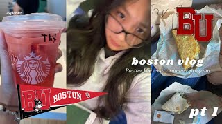 BOSTON VLOG pt1📓☁️ Boston University summer program exploring Boston living alone and etc [upl. by Emse]