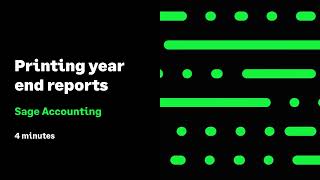 Sage Accounting – Printing year end reports [upl. by Onairpic]