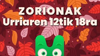 ZORIONAK ZURI  URRIAREN 12TIK 18RA  MAKUSI KLUBA [upl. by Hortensa]