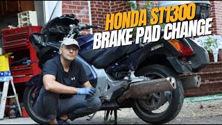 Honda St1300 Brake pad change front and rear [upl. by Oniskey]