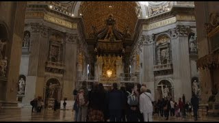 Il restauro del Baldacchino di San Pietro in vista del Giubileo [upl. by Llenaj]