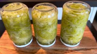 Green Tomato and Onion Salad in Jars Sałatka z Zielonych Pomidorów i Cebuli w Słoikach [upl. by Daegal188]