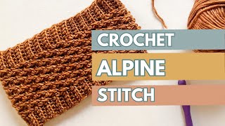 How to Crochet Alpine Stitch Easy Crochet Stitch Tutorial Fall and Winter Crochet Projects [upl. by Racklin]