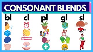 LEARN TO READ  CONSONANT BLENDS  BL CL FL GL PL SL  IMPROVE READING amp VOCABULARY SKILSS [upl. by Ciryl956]