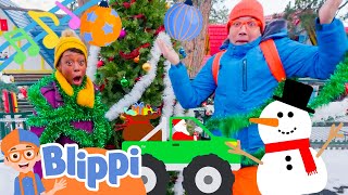 Deck the Halls with Blippi and Meekah  Classic Holiday Nursery Rhymes for the Family [upl. by Yllop]