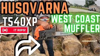 Husqvarna T540XP Mark 3 West Coast Saw Muffler firewood [upl. by Kassie]