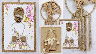 Beautiful but low cost  8 unique jute wall hanging craft ideas [upl. by Bouley]