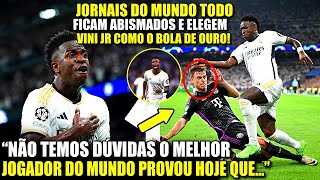 🚨 NOSSA Olha como OS PRINCIPAIS JORNAIS DO MUNDO REAGIRAM A ATUAÇÃO DE VINI JR CONTRA O BAYERN [upl. by Radek18]