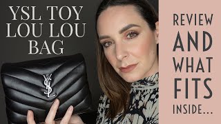 YSL TOY LOULOU BAG  Review  What fits inside  Luxury Bag  Saint Laurent [upl. by Aleb671]